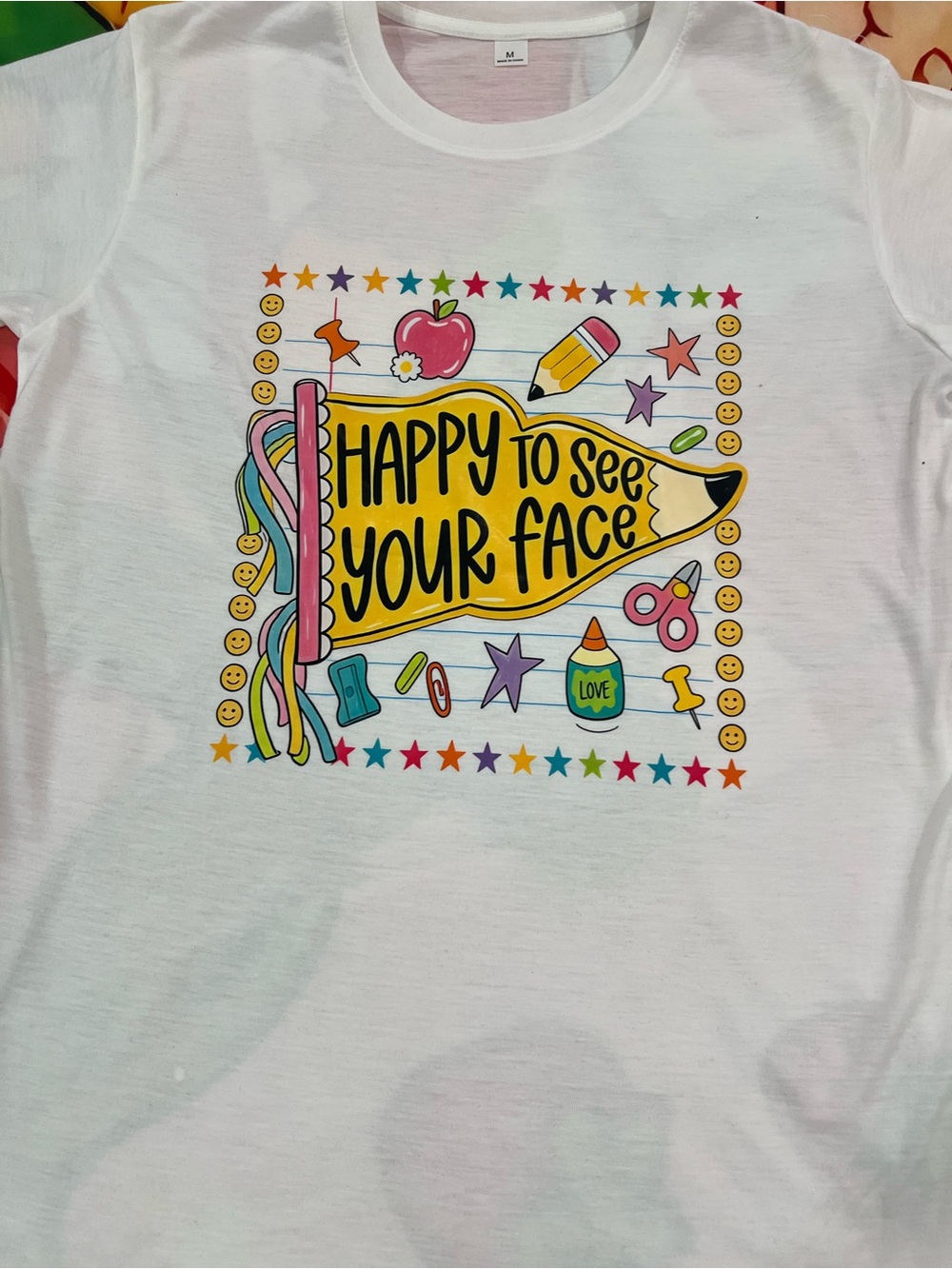 Happy To See Your Face Kids Graphic Tee - White